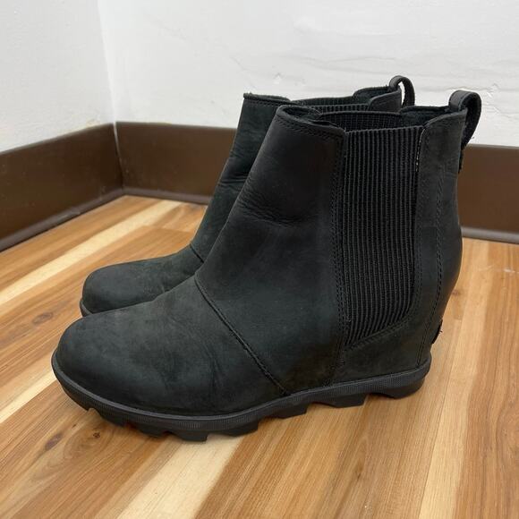 SOREL Joan of Arctic Wedge II Waterproof Leather Suede Slip-on Chelsea Boots 8.5 - Picture 6 of 9